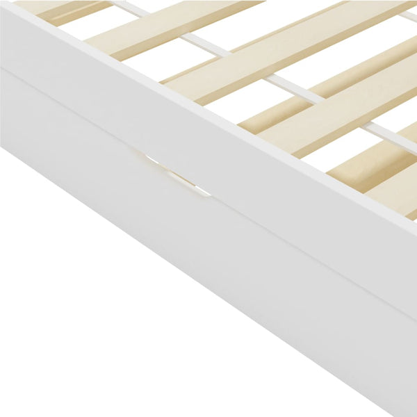 vidaXL Extendable Day Bed Frame White Pine Wood 90x200 cm