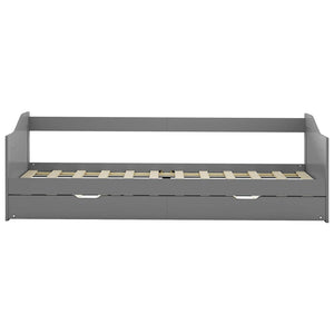 vidaXL Extendable Day Bed Frame Grey Pine Wood 90x200 cm