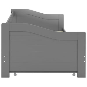 vidaXL Extendable Day Bed Frame Grey Pine Wood 90x200 cm