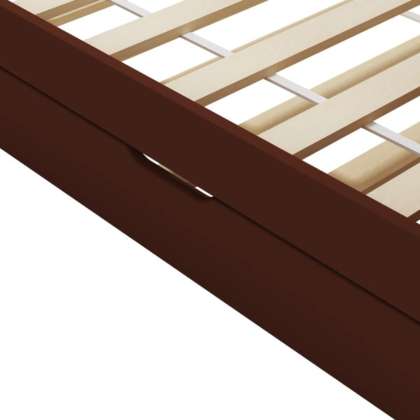 vidaXL Daybed Frame with Pull-out Bed Dark Brown Pinewood 90x200 cm