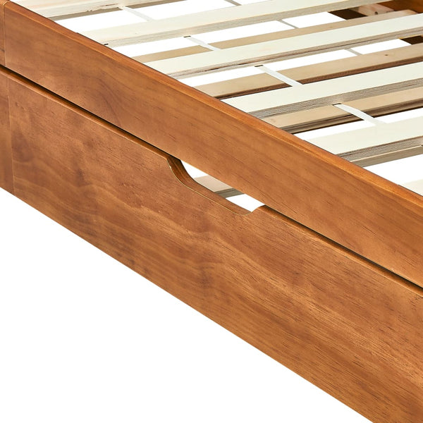 vidaXL Day Bed Frame with Pull-out Bed Honey Brown Pinewood 90x200 cm