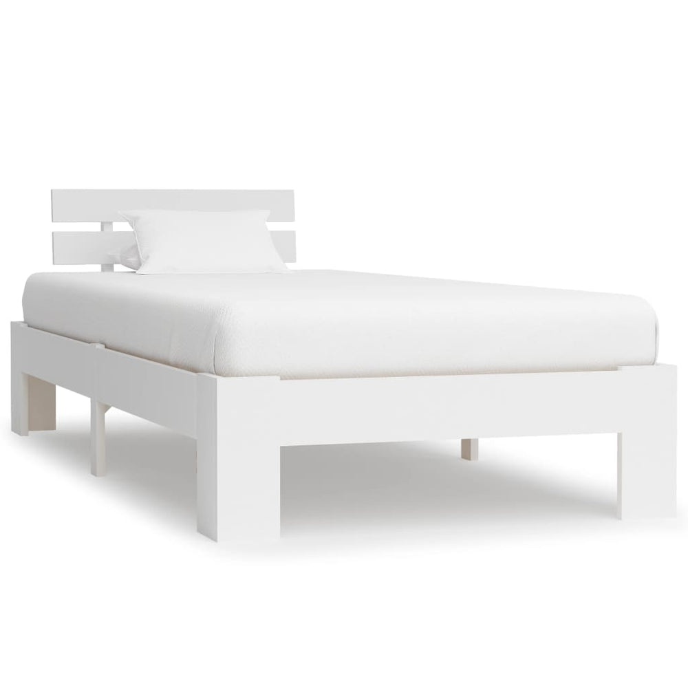 vidaXL Solid Pine Wood Bed White 90x200 cm