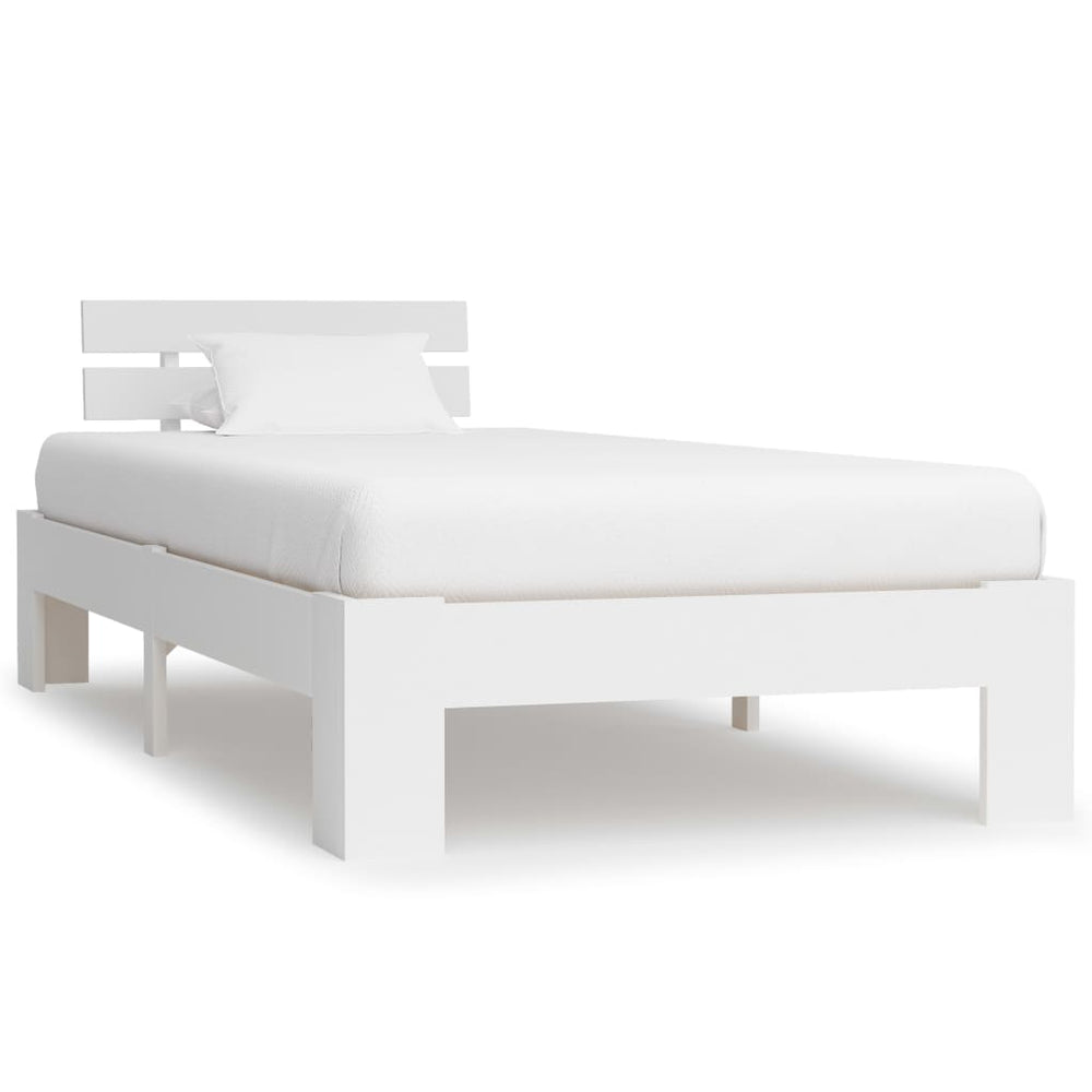 vidaXL Solid Wood Bed White Pine 100x200 cm