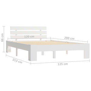 vidaXL Solid Wood Bed White Pine 120x200 cm