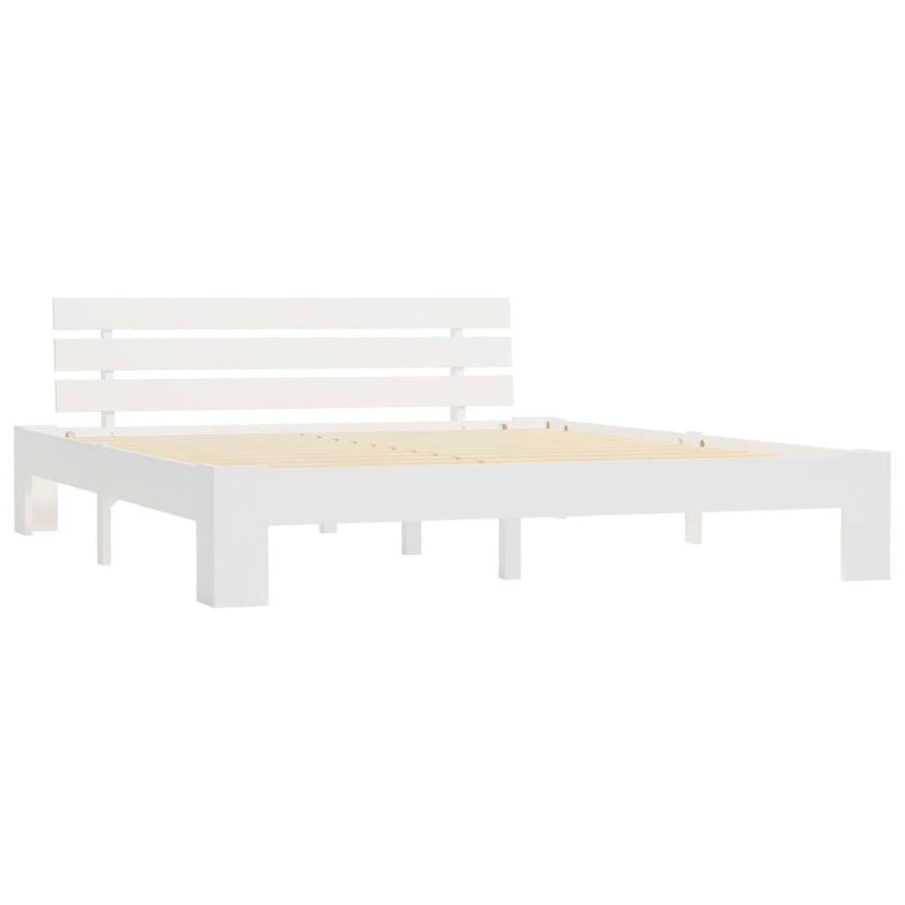 vidaXL Solid Pine Bed White 160x200 cm