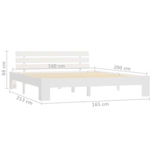 vidaXL Solid Pine Bed White 160x200 cm