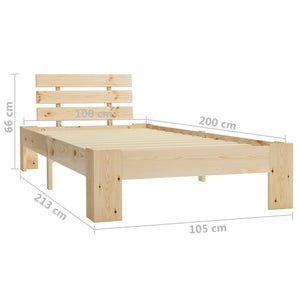 vidaXL Solid Pine Bed 100x200 cm