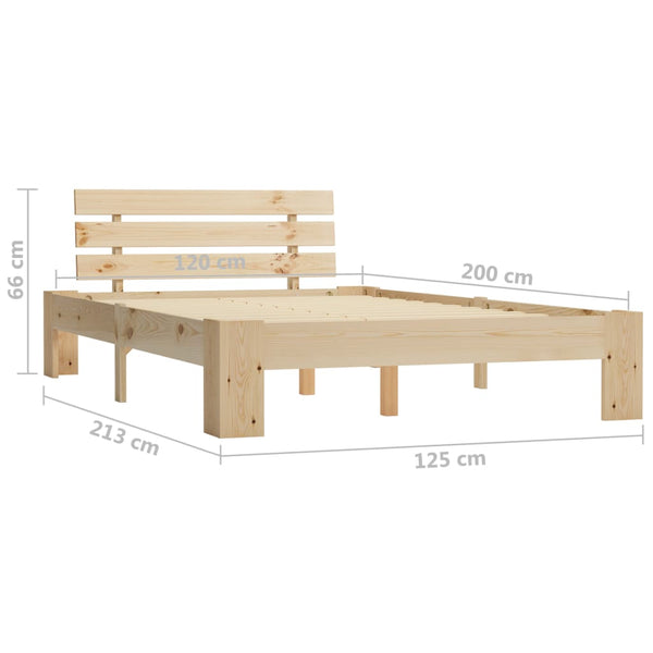 vidaXL Solid Pine Bed 120x200 cm