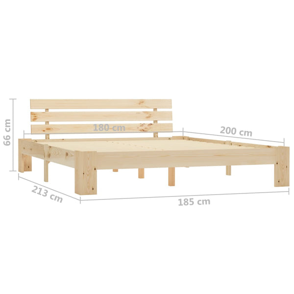 vidaXL Solid Pine Wood Bed 180x200 cm