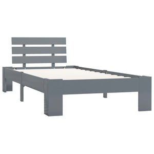 vidaXL Solid Wood Bed Grey Pine 90x200 cm