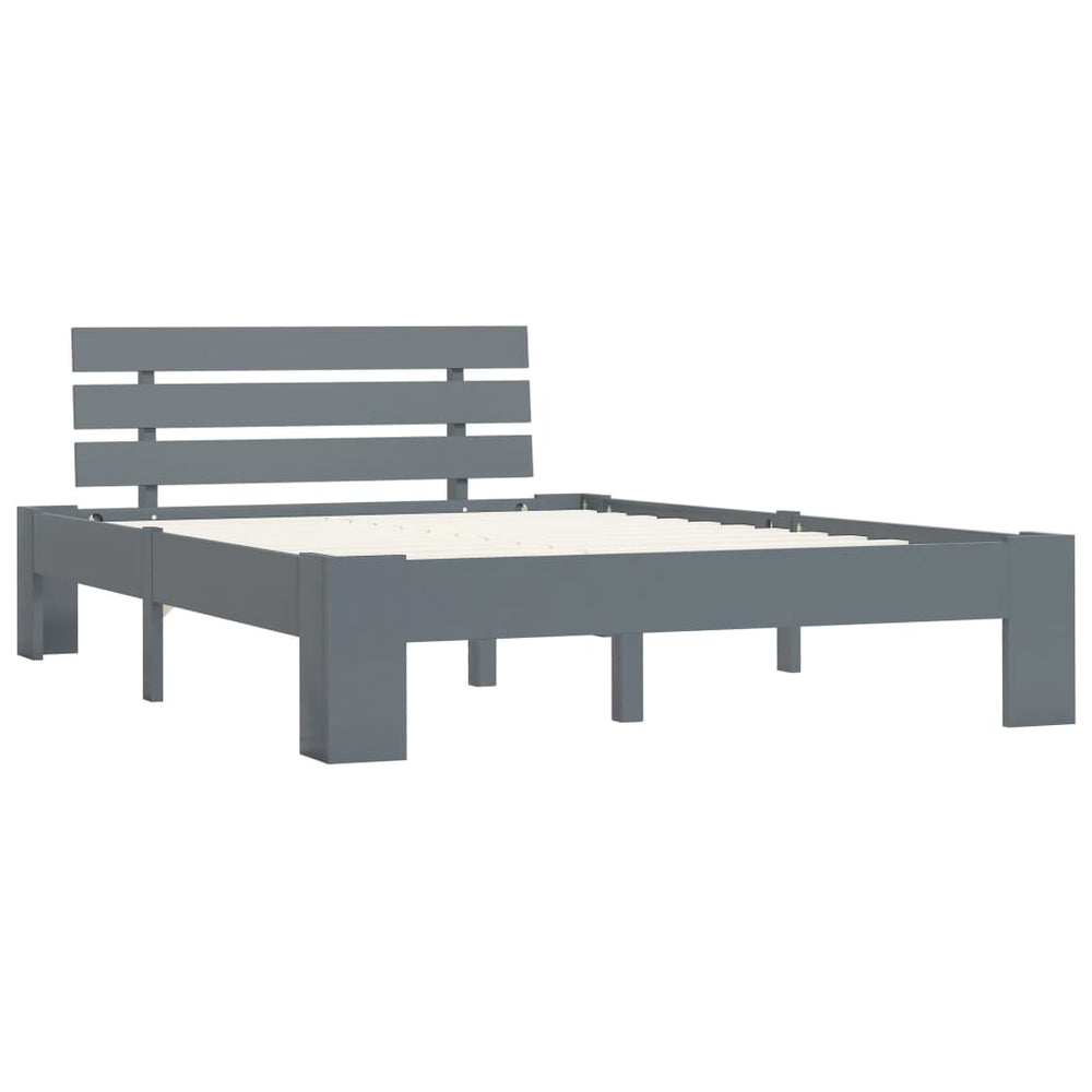 vidaXL Solid Wood Bed Grey Pine 120x200 cm