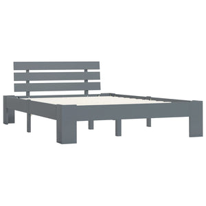 vidaXL Solid Wood Bed Grey Pine 120x200 cm