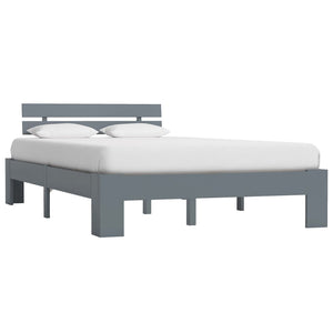 vidaXL Solid Pine Bed Grey 140x200 cm