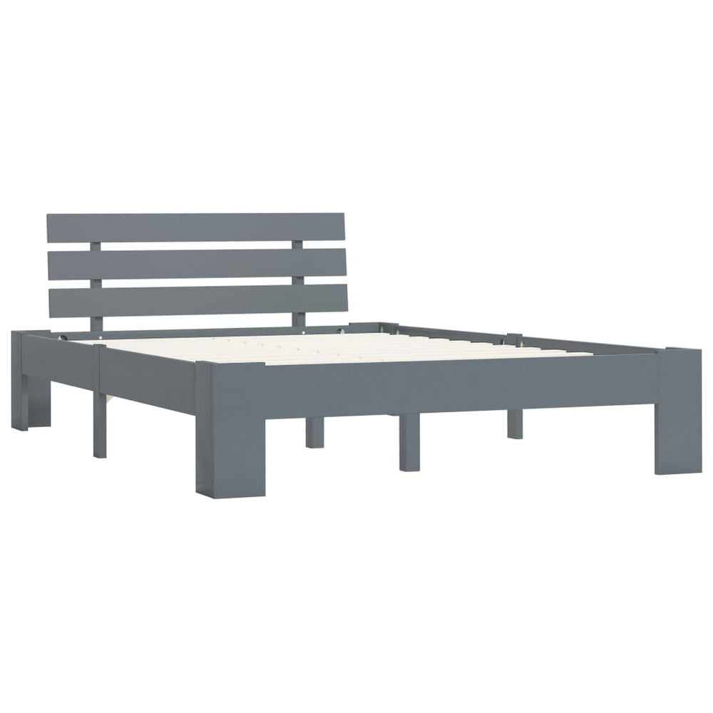vidaXL Solid Pine Bed Grey 140x200 cm