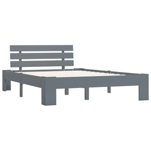 vidaXL Solid Pine Bed Grey 140x200 cm