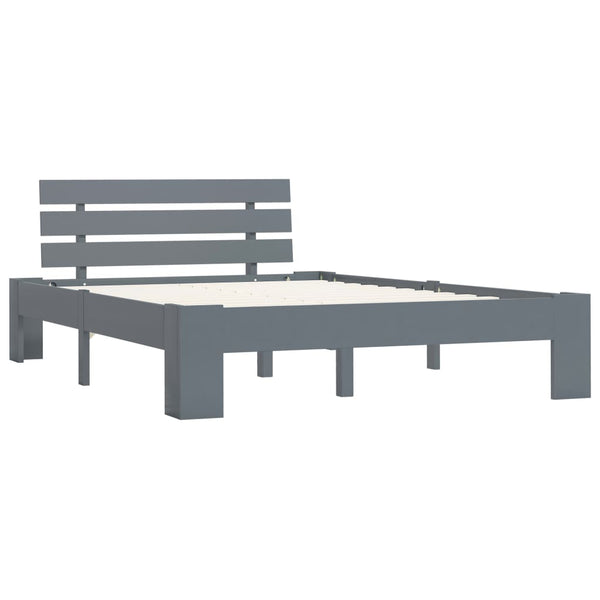 vidaXL Solid Pine Bed Grey 140x200 cm