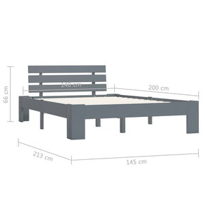 vidaXL Solid Pine Bed Grey 140x200 cm