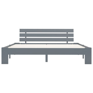vidaXL Solid Wood Bed Grey Pine 160x200 cm