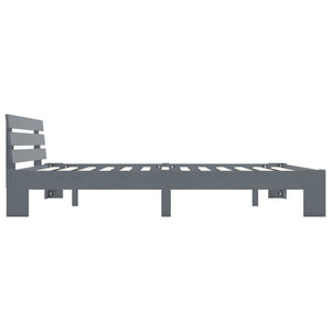 vidaXL Solid Wood Bed Grey Pine 160x200 cm