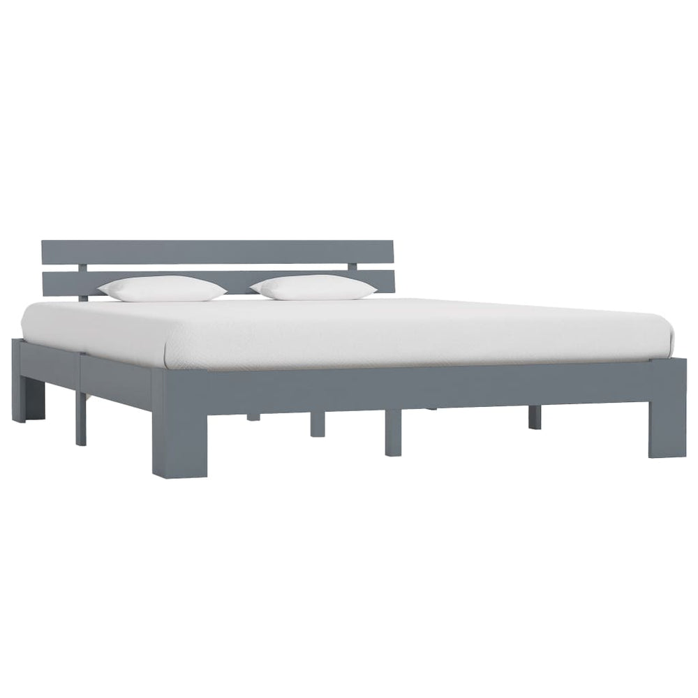 vidaXL Solid Wood Bed Grey Pine 180x200 cm