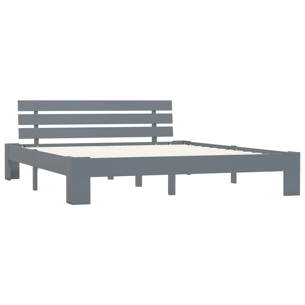 vidaXL Solid Wood Bed Grey Pine 180x200 cm
