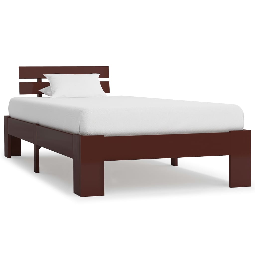 vidaXL Solid Wood Bed Dark Brown Pine 90x200 cm