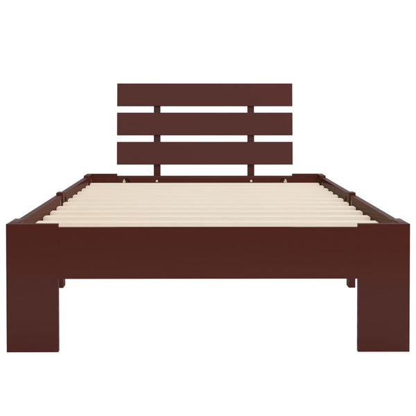 vidaXL Solid Wood Bed Dark Brown Pine 90x200 cm