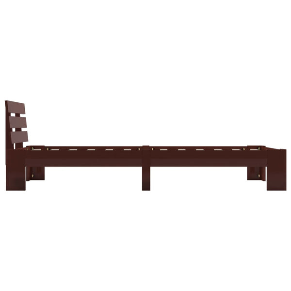 vidaXL Solid Wood Bed Dark Brown Pine 100x200 cm