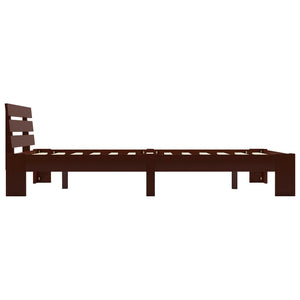 vidaXL Solid Pine Bed Dark Brown 140x200 cm