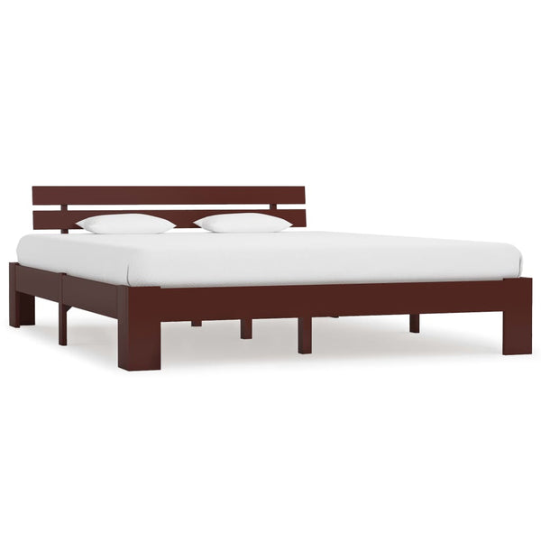 vidaXL Solid Wood Bed Dark Brown Pine 160x200 cm