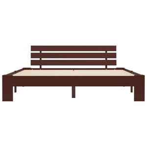 vidaXL Solid Wood Bed Dark Brown Pine 160x200 cm