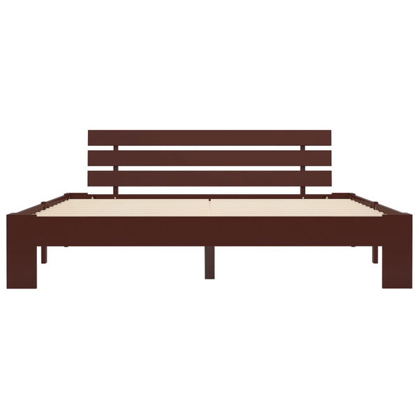 vidaXL Solid Wood Bed Dark Brown Pine 160x200 cm
