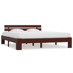 vidaXL Solid Wood Bed Dark Brown Pine 180x200 cm