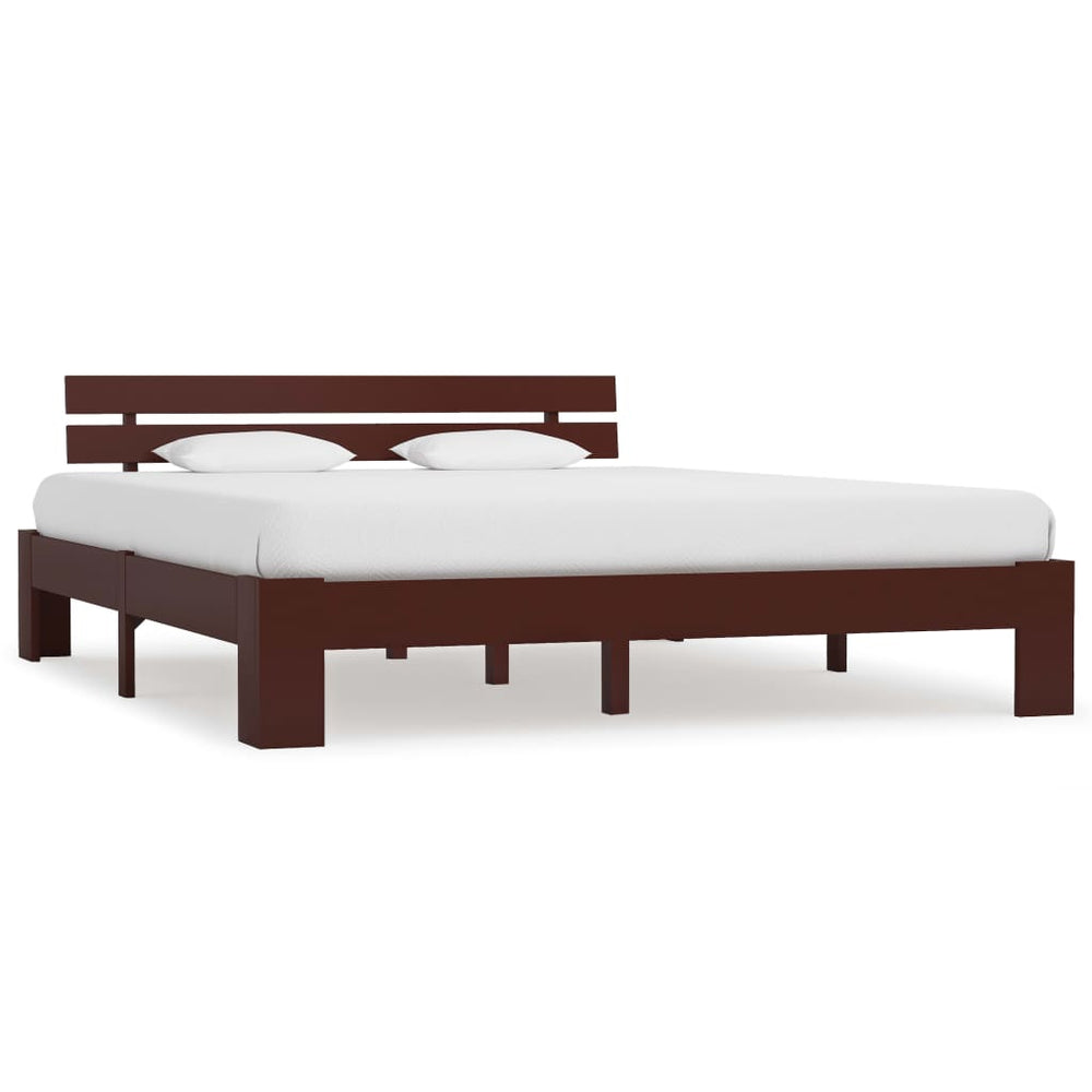 vidaXL Solid Wood Bed Dark Brown Pine 180x200 cm