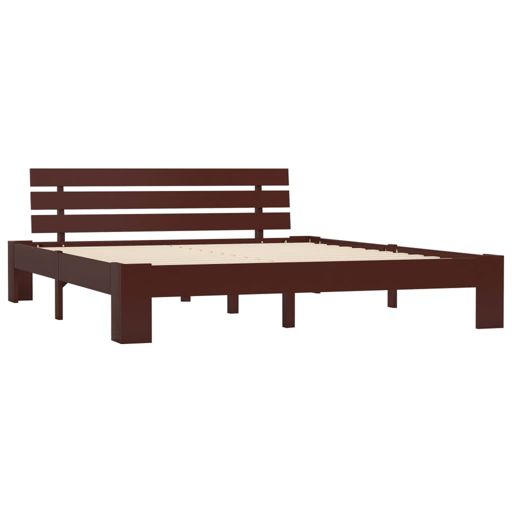 vidaXL Solid Wood Bed Dark Brown Pine 180x200 cm
