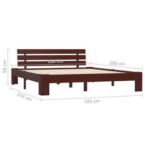 vidaXL Solid Wood Bed Dark Brown Pine 180x200 cm