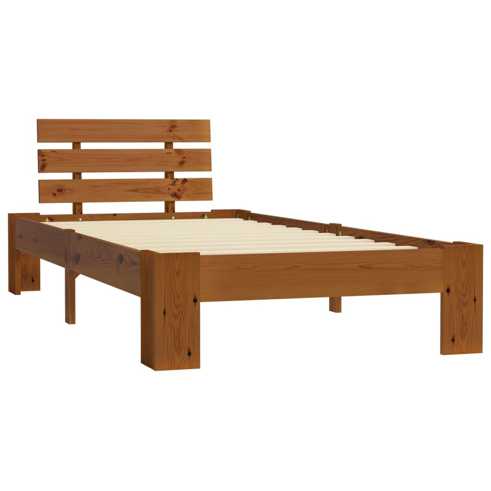 vidaXL Solid Pine Bed Honey Brown 90x200 cm