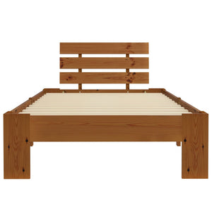 vidaXL Solid Pine Bed Honey Brown 90x200 cm