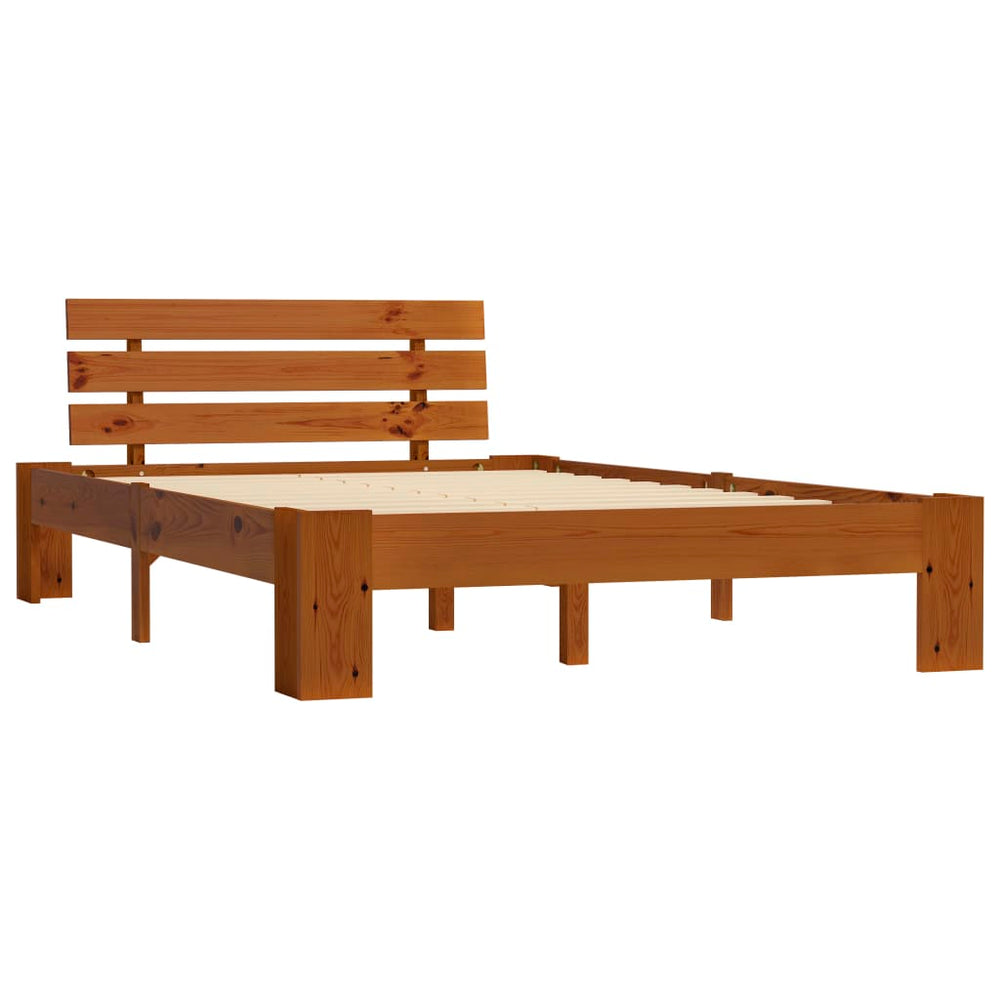 vidaXL Solid Wood Bed Honey Brown Pine 120x200 cm