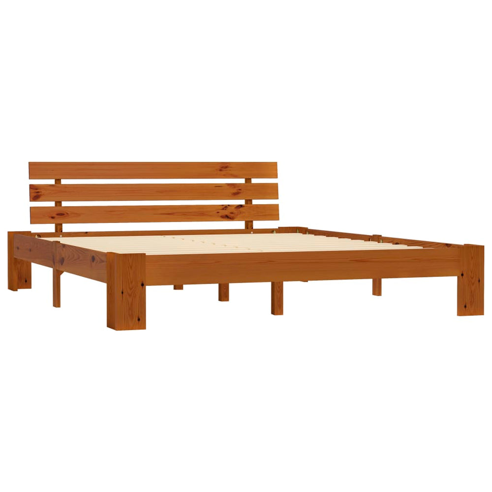 vidaXL Solid Wood Bed Honey Brown Pine 180x200 cm