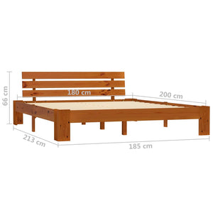 vidaXL Solid Wood Bed Honey Brown Pine 180x200 cm