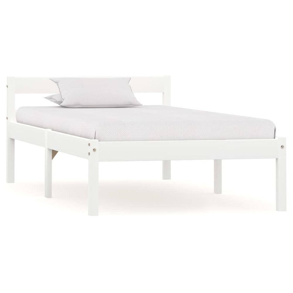 vidaXL Solid Pine Wood Bed White 90x200 cm