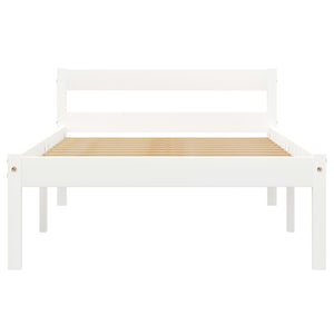 vidaXL Solid Pine Wood Bed White 90x200 cm