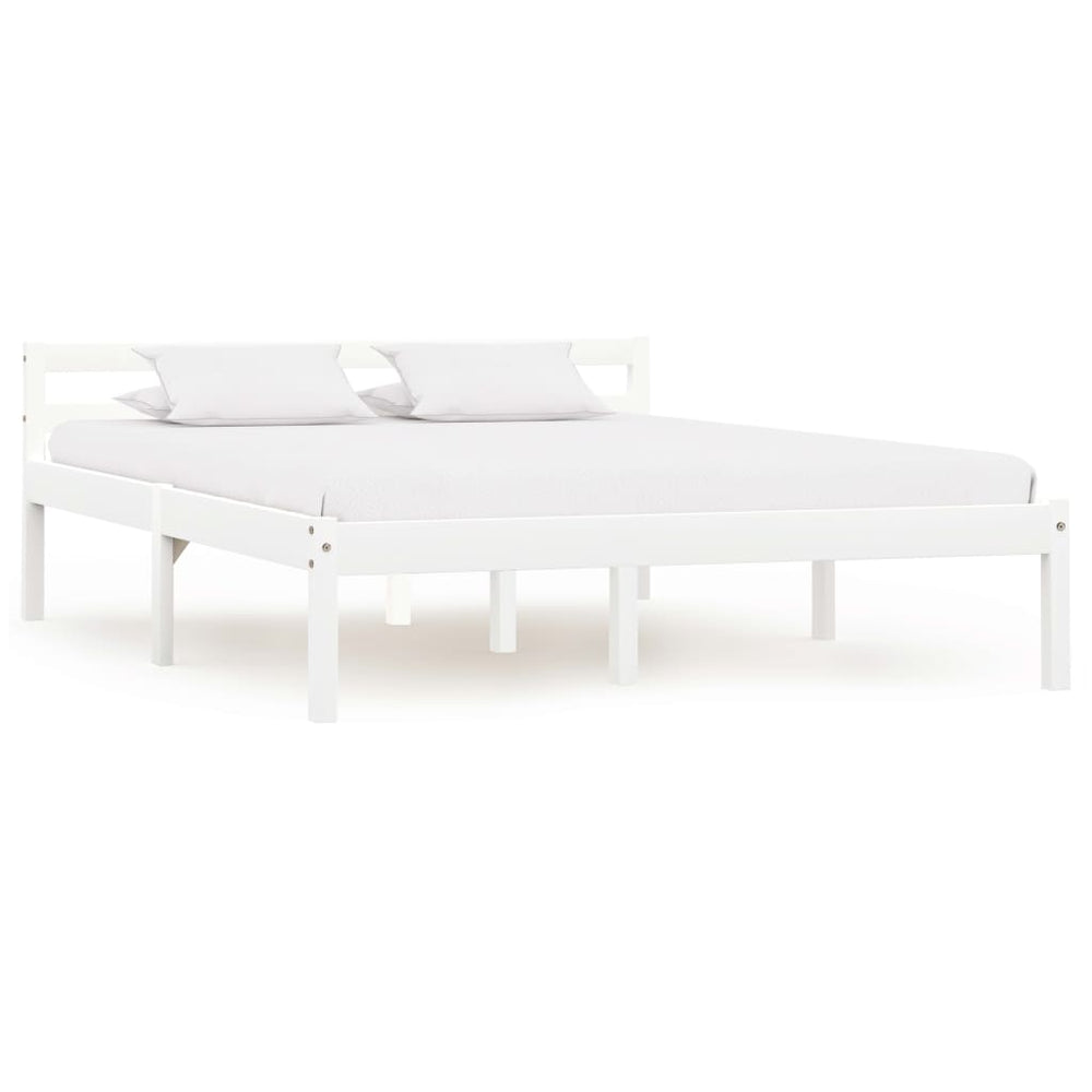 vidaXL Solid Pine Bed White 140x200 cm