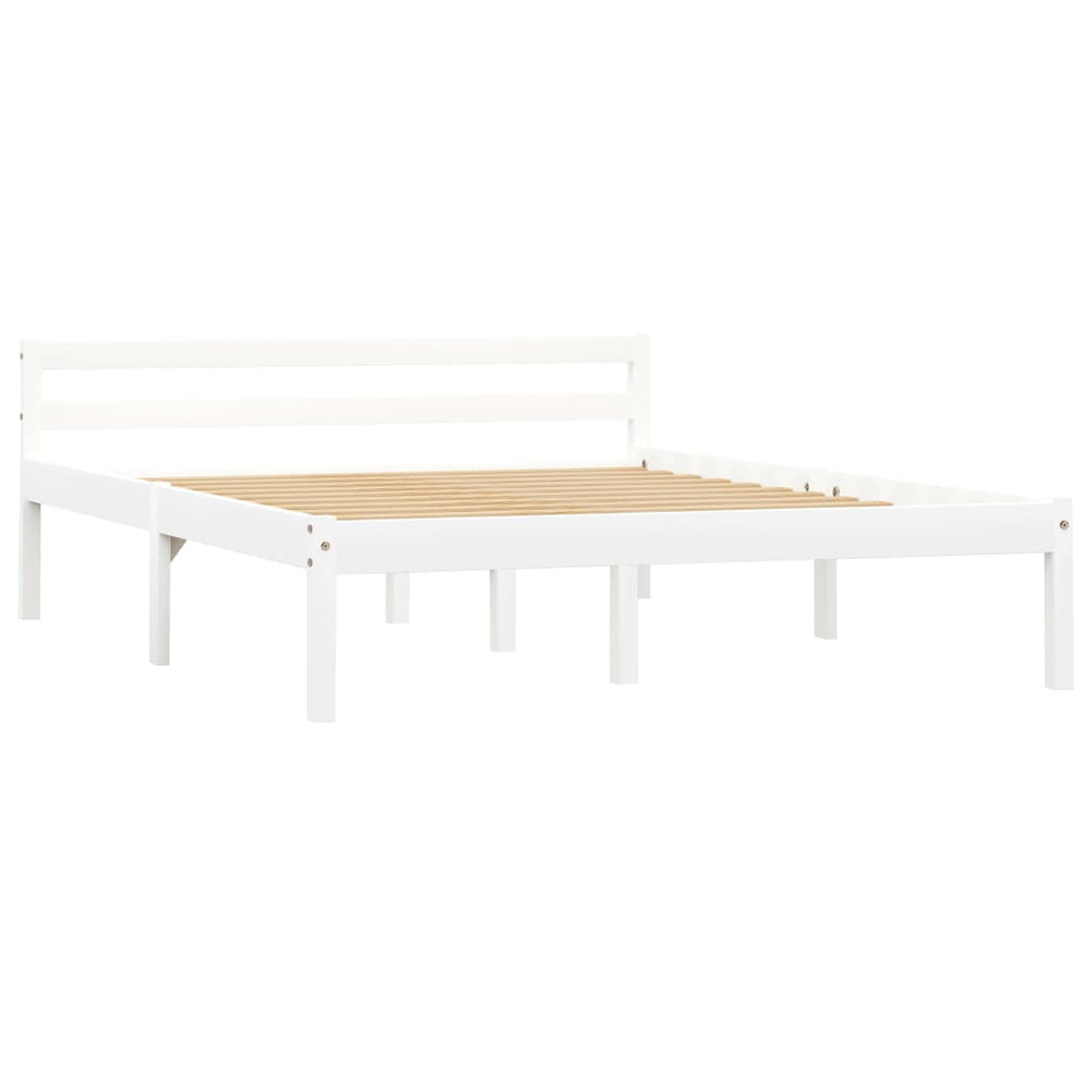vidaXL Solid Pine Bed White 140x200 cm