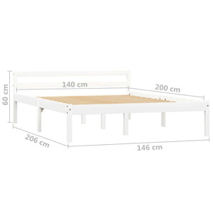 vidaXL Solid Pine Bed White 140x200 cm