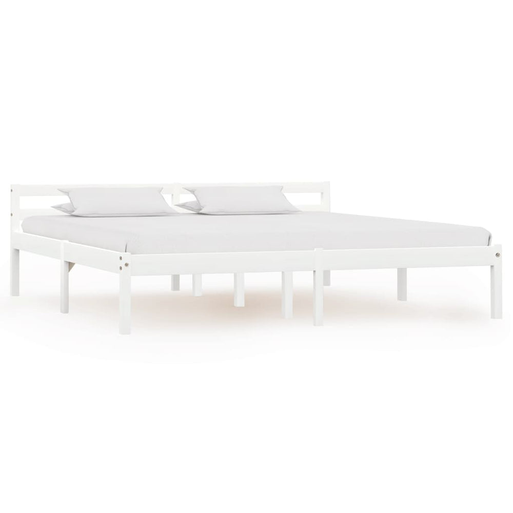 vidaXL Solid Pine Bed White 160x200 cm