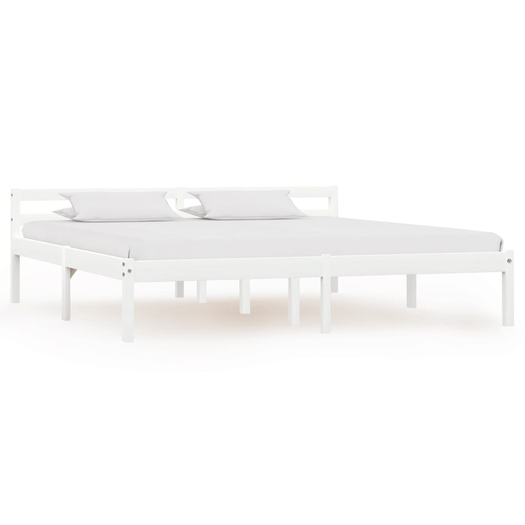 vidaXL Solid Pine Bed White 160x200 cm