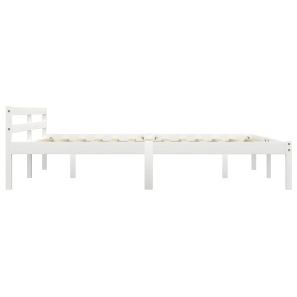 vidaXL Solid Pine Bed White 160x200 cm