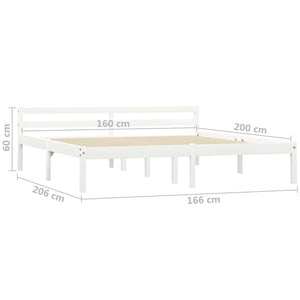 vidaXL Solid Pine Bed White 160x200 cm